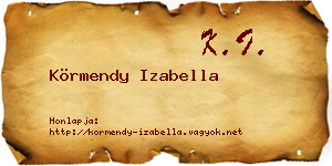 Körmendy Izabella névjegykártya